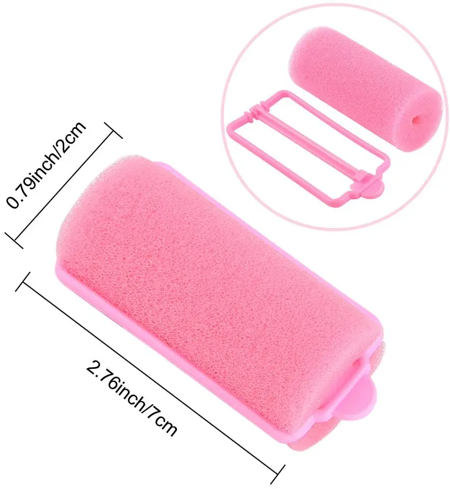 24pcs/Set Pink Soft Sponge Foam Cushion Hair Rollers Curlers Salon Barber DIY Curls Hairdressing Tool Kit DIY Home