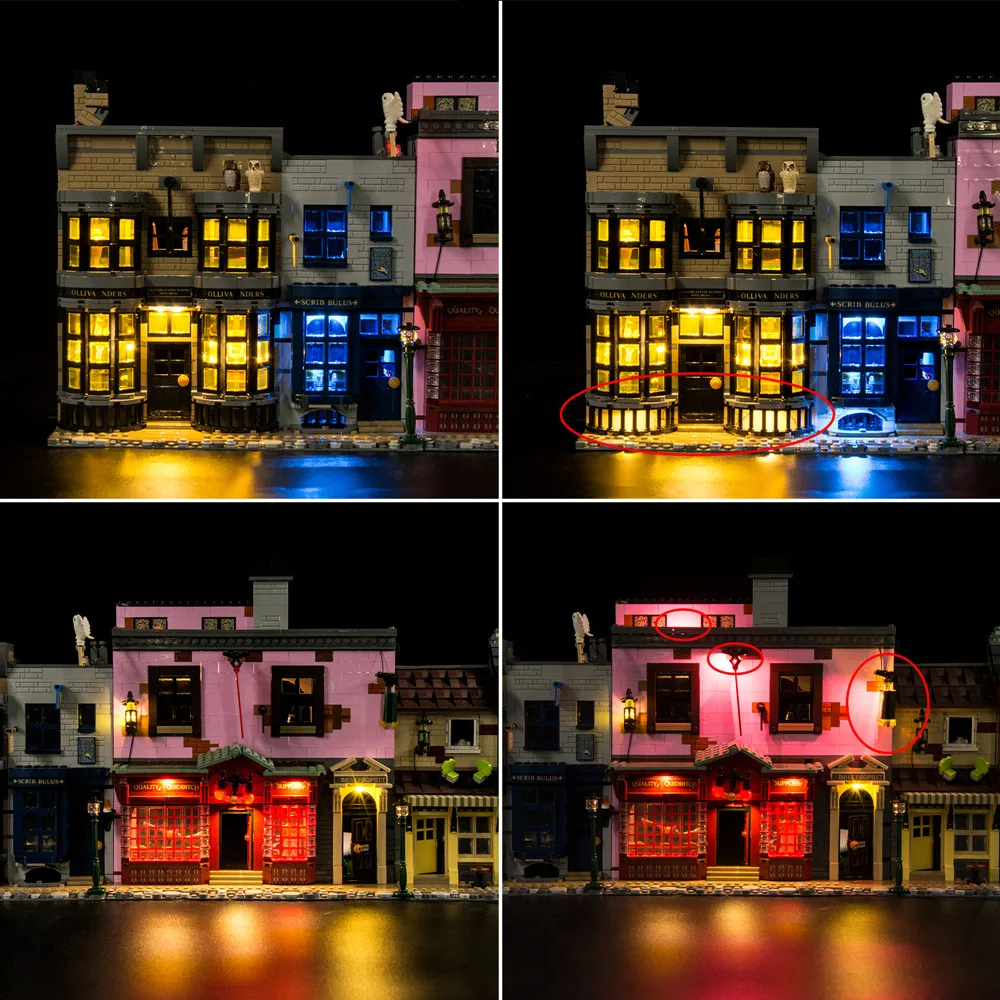 Led Light Kit For LEGO 75978 Diagon Alley Building Blocks