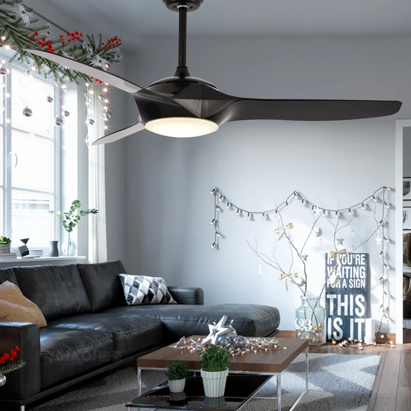 WPD  Modern Ceiling Fan Lights Lamps With Remote Control Contemporary Fan Lighting For Dining Room Bedroom Restaurant