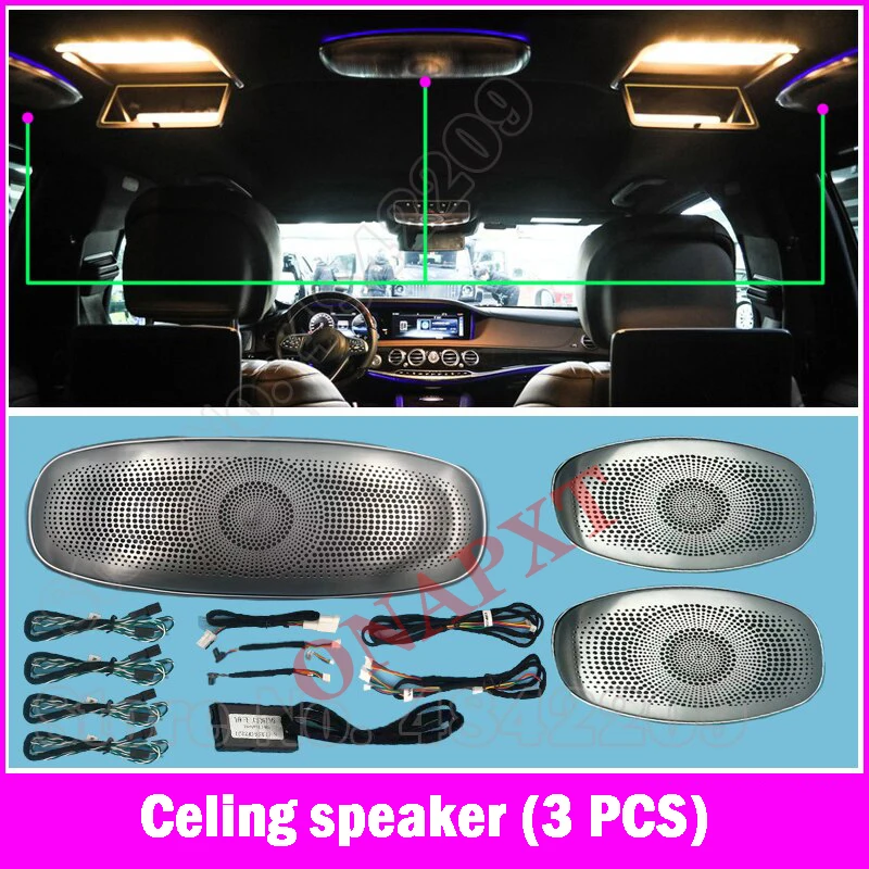 Ambient Light Air Vents Nozzle 3D Tweeter Speaker Reading Ceiling Lamp Car Refit LED For Mercedes-Benz S-Class W222 7/64 Colors