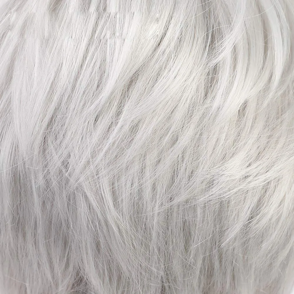 Silver Grey Wig Short Natural Straight Synthetic Wigs for White Women Fake Hair Wig Natural Looking Heat Resistant Fiber