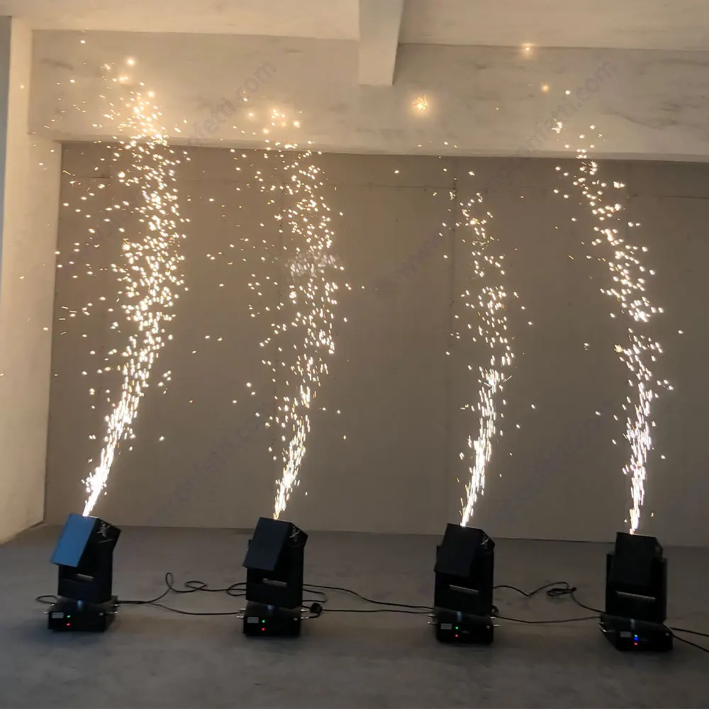 Cold Spark Machine Shaking Moving Head Lighting Stage Effect Firework Event Dmx Rotating Spin Wedding Fountain Indoor Outdoor DJ