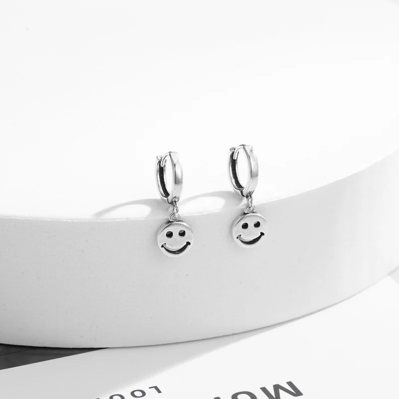 Reeti Simple Ear cuff Tasteful Smile Retro  Earrings For Women 925 Sterling Silver Ear Cuff Jewelry For Girl Earring Charms