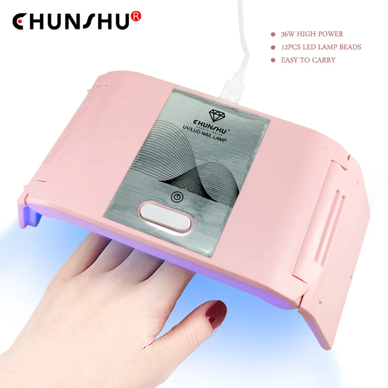 CHUNSHU Portable 24W Nail Dryer Machine Mini USB Cable Home Use Nail lamp Drying UV Gel Polish With 60/120S Timer Nail Art Tools