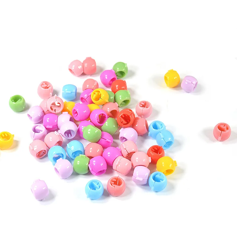 50-100Pcs Candy Colors Hair Braids Plastic Beads Headwear Women Colorful Small Ornament Clips Hair Claw Hair Accessories