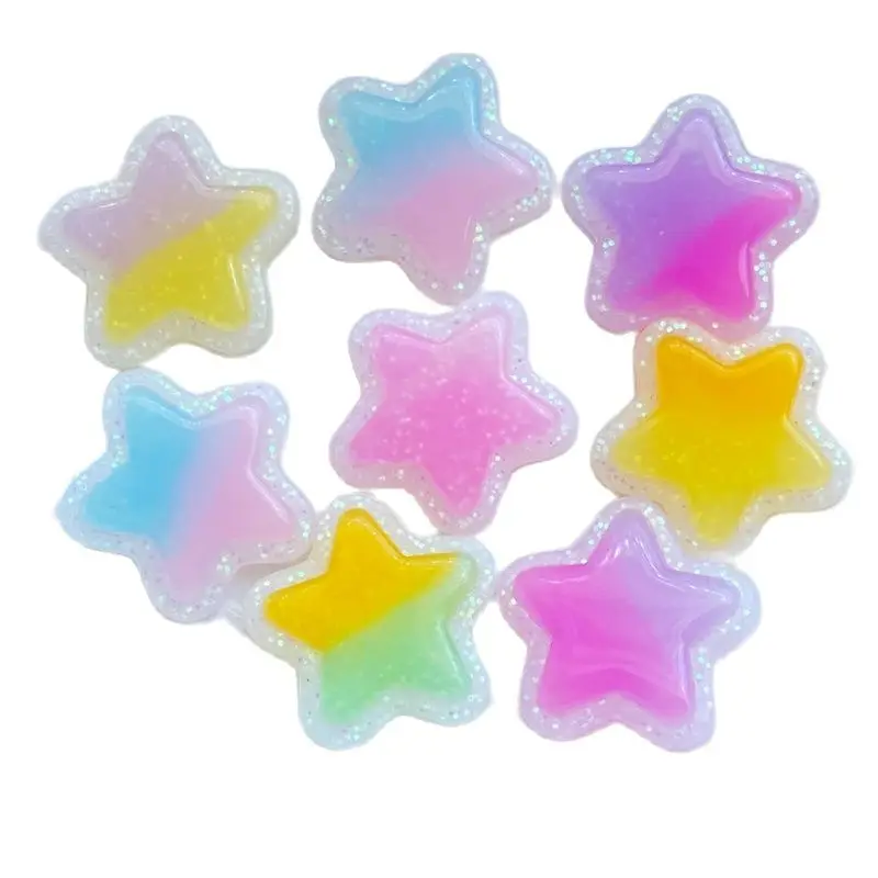 20Pcs Resin Cute shiny two-color mini stars Flatback Scrapbook Wedding Ornament Applique Crafts DIY Nail Art