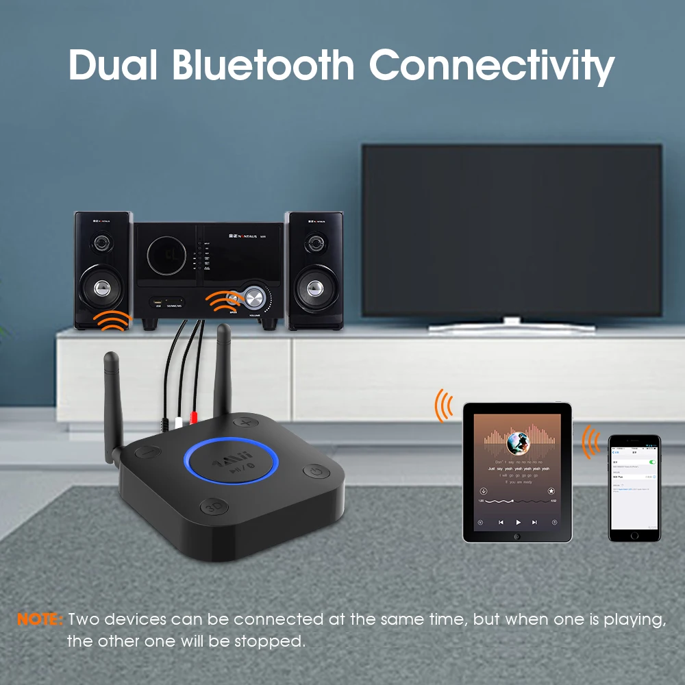 1Mii-B06Pro, receptor de Audio con Bluetooth 5,0, aptX LL, música 3D Coaxial/óptico/2RCA/3,5mm, Aux, adaptador Bluetooth para auriculares de coche y TV