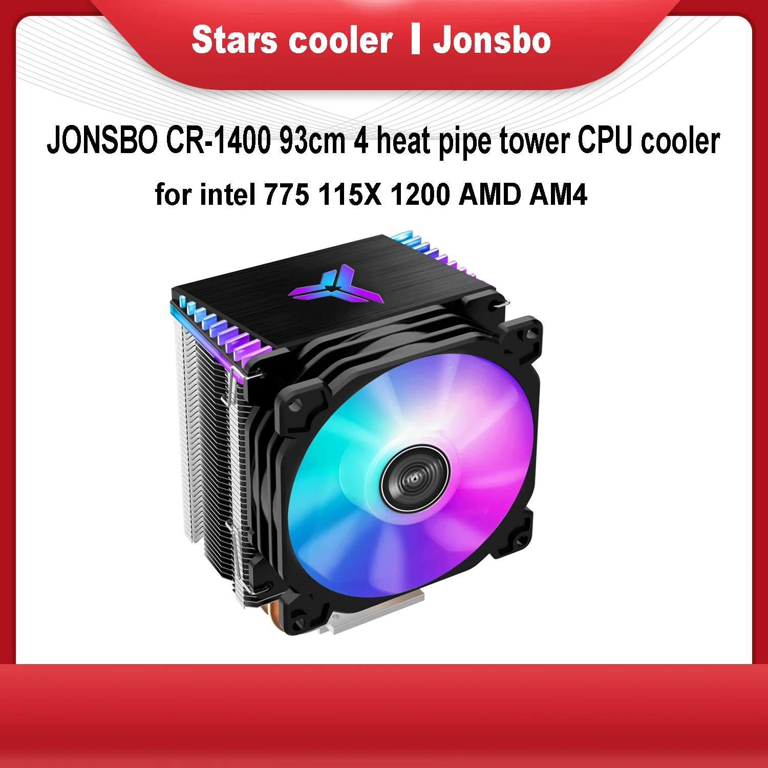 JONSBO CR-1400 93 см 4 тепловых трубки, башенный кулер ЦП для intel 775 115X 1200 AMD AM4/4PIN PWM с силиконовой смазкой