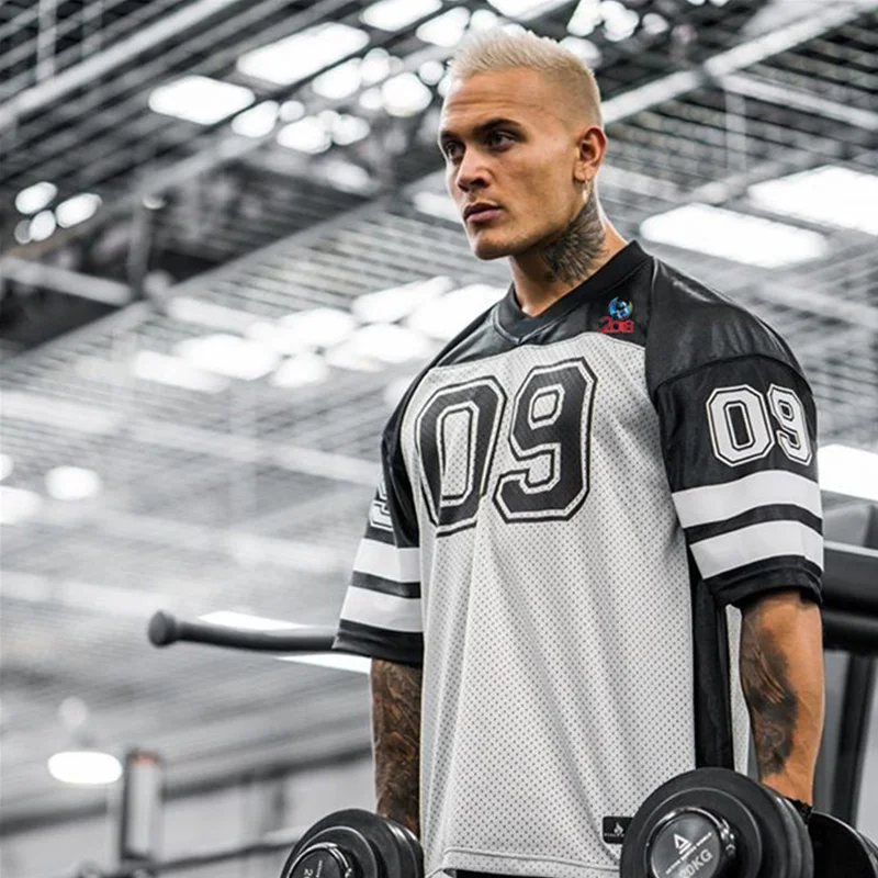 Men Casual Summer Jersey Short Sleeve Quick Drying T-Shirt Bodybuilding Elasticity Basketball Clothes Fitness Gym T Shirt