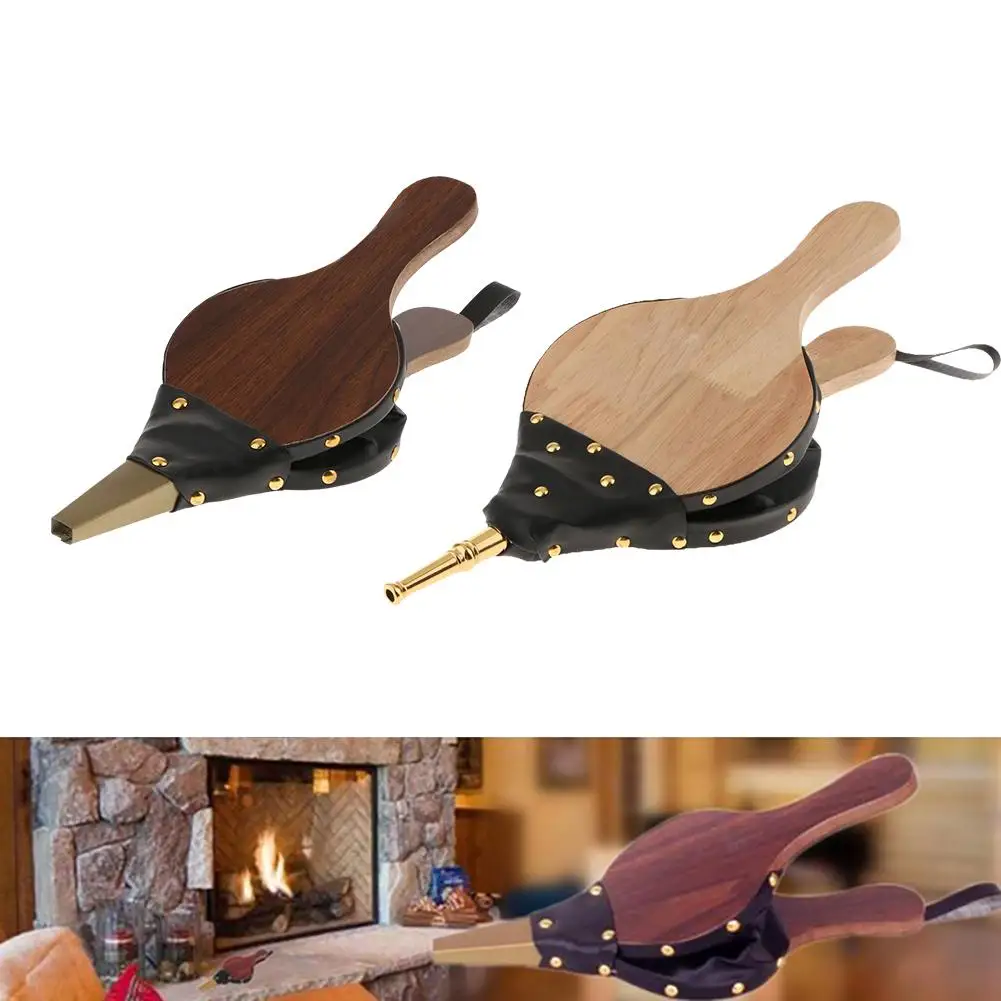 Mini Wooden Manual Handmade Air Fireplace Blower Fan Blower For Barbecue Fire Bellows Outdoor Cooking Picnic Camping Hiking