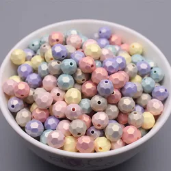 8/10/14mm Plastic Acrylic Beads Sugar Clouds Beads Effect Round Faceted Loose Spacer Beads For Jewelry Making Craft DIY