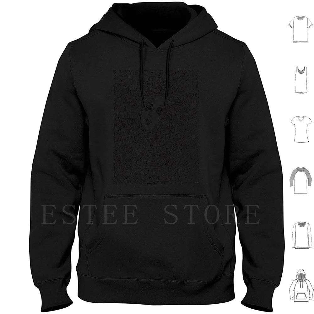 We Are The Pebbles That Ripple Hoodie Long Sleeve Face Doodle Womens Scribble