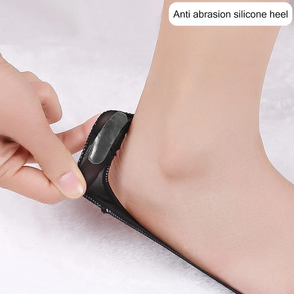 Calcetines de seda de hielo para mujer, medias de media palma, antideslizantes, invisibles, sin almohadillas, de corte bajo, para zapatos planos, náuticos, informales, 1 par