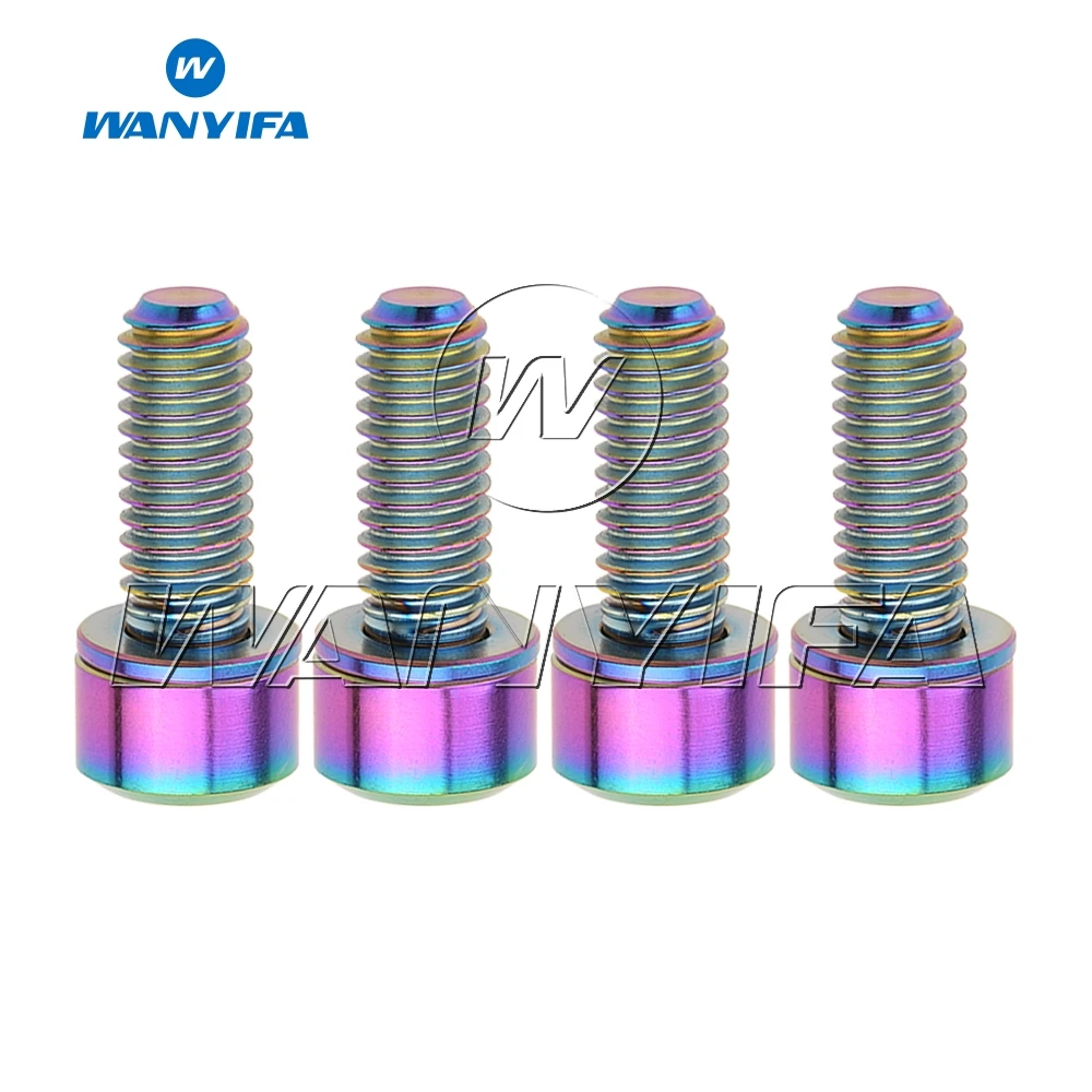 Wanyifa Ti Bolts M6x16 18 20 25 35mm Allen Hex with Washers Screw for Bicycle V brake Hub Fixed