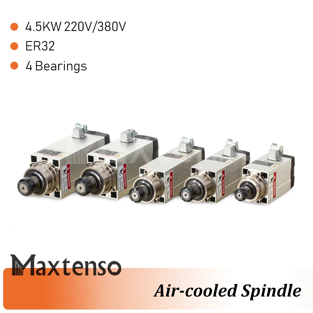 MAXTENSO 4,5 KW 220V 380V luftkühlung Spindel Motor CNC Router ER32 collet Air-cooled spindel für gravur Fräsen Maschine GDZ