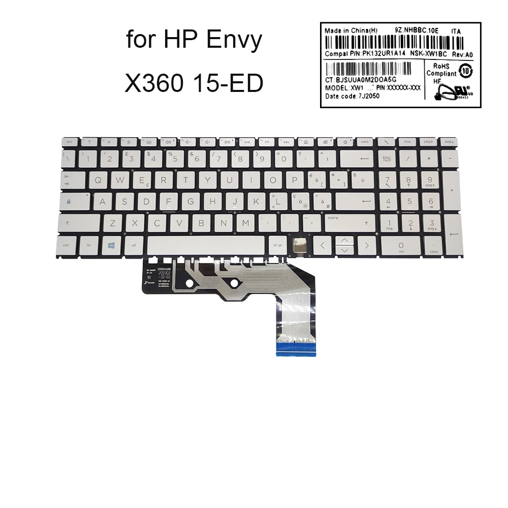 

Italian Laptop Keyboard Backlight For HP For Envy X360 15-ED 17t-CG IT Italiano Backlit Keyboards Original New NSK-XW1BC 7J2050