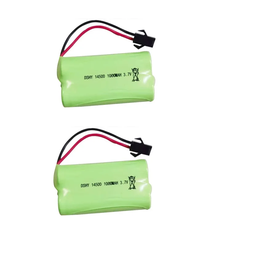 Batería de litio de 3,7 v y 1000mah para juguetes teledirigidos, pila recargable AA de 1000mah y 3,7 v para coches, tanques, trenes, robots, barcos y pistolas