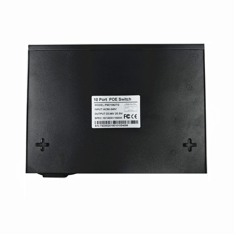 Interruptor Ethernet POE de 48V, con 8 puertos de 10/100Mbps, IEEE 802,3 af/at adecuado para cámara IP/AP inalámbrico/sistema de cámara CCTV