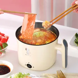 220V Multifunctional Electric Cooker Heating Pan Electric Cooking Pot Machine Hotpot Noodles Rice cook Eggs Soup double Steamer