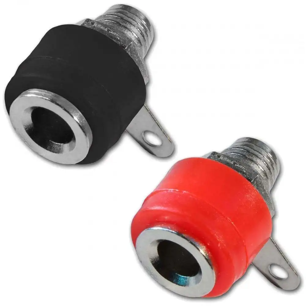 5/10 pcs  Banana Chassis Panel Socket 4mm Female Speaker Connector Red Black Banana Jack Binding Post Connector