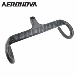 AERONOVA-Guiador Integrado De Bicicleta, Sem Logotipo, UD Preto, Carbono Fosco, Guiador De Bicicleta De Estrada Para Ciclismo, Guiador