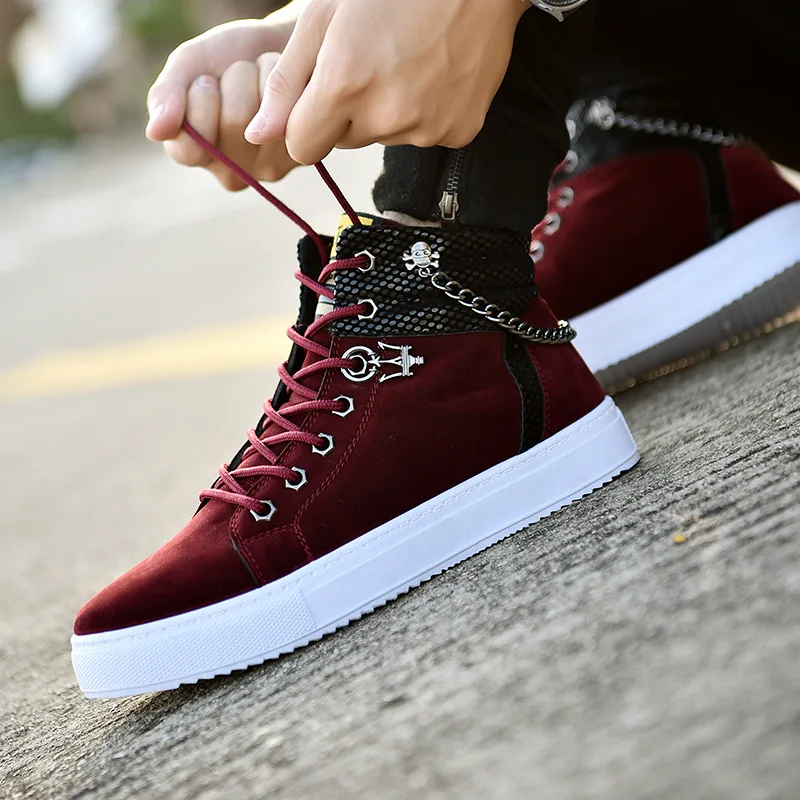 Mens Casual Skateboarding Shoes High Top Sneakers Sports Shoes Breathable Hip Hop Walking Shoes Street Shoes Men Luxury Sneakers