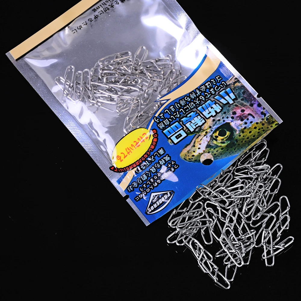 100pcs fishing swivels Stainless steel diamond needle 12mm-28.5mm 0#-6# Swivel Snap fishing carp tackle Proberos