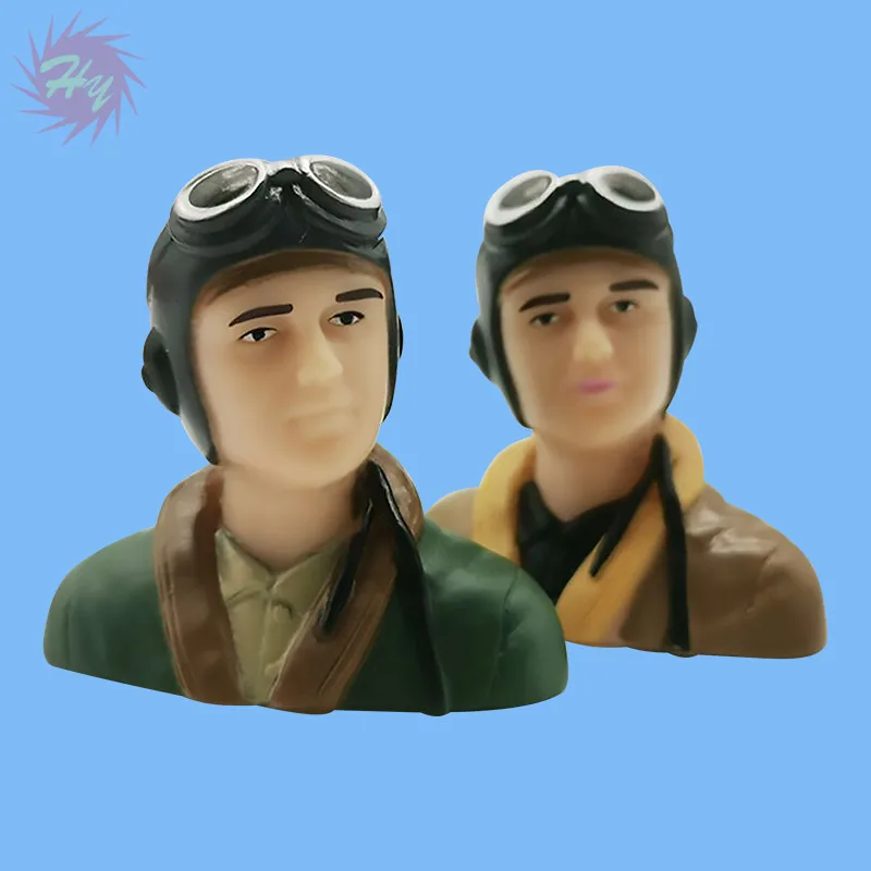 1 Pc 1/6 1/9 Scale  WWII  Pilots  Figures  With Hat Toy Model  For RC Plane Accessories Hobby Color Brown Army Green