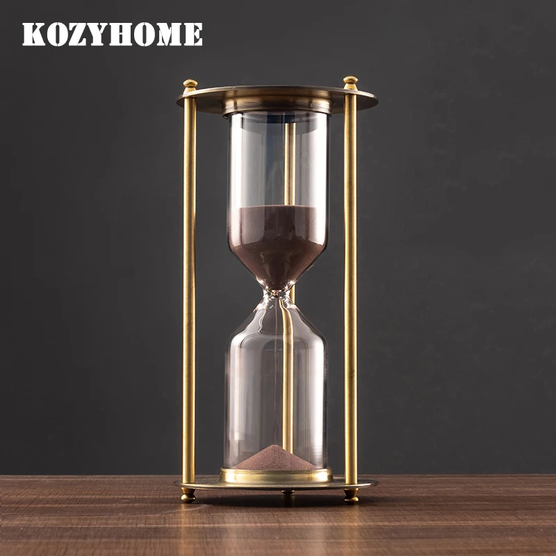 Creative Metal Hourglass Sand Timer European Retro Office Bookshelf Study Ornaments Decoration Sand Clock Timer