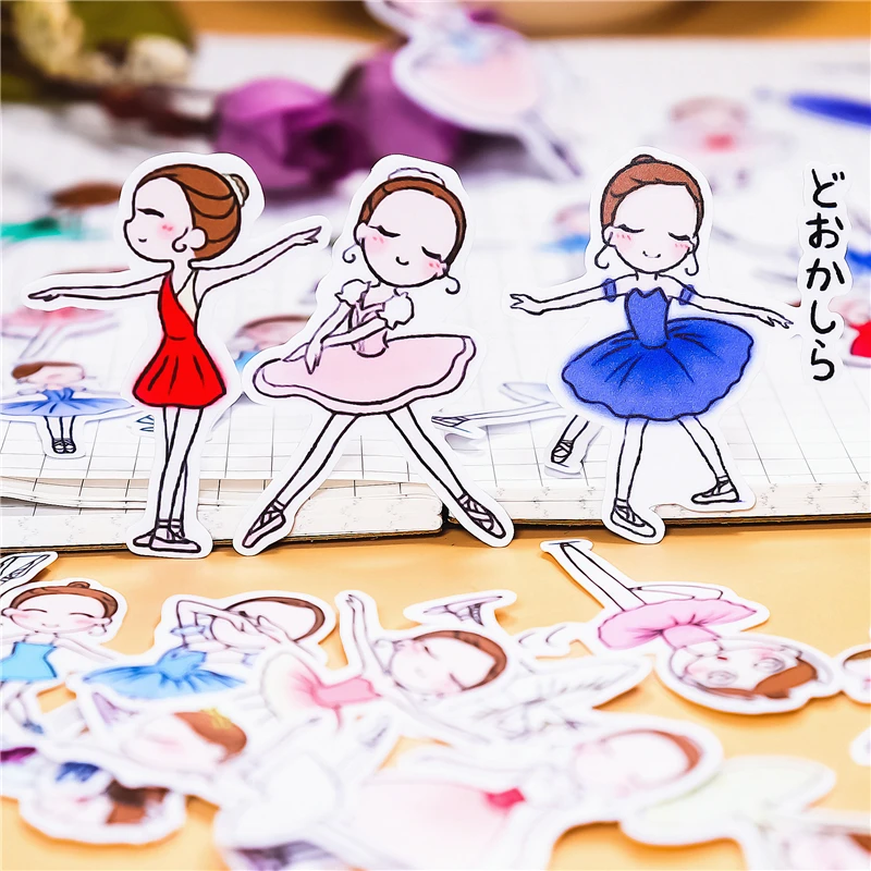 31pcs Ballet girl stickers Diary Sticker Scrapbook Decoration Paper DIY Stickers School Office Supply kids toys Waterproof