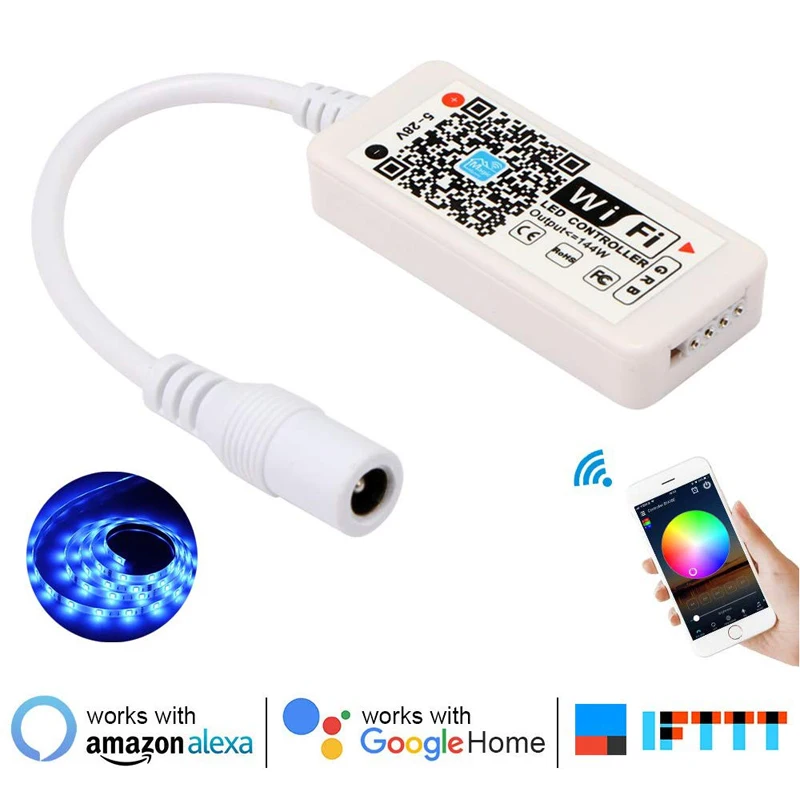 DC5V 12V 24V RGB Led Wifi Controller RGBW RGBWW Bluetooth WiFi LED Controller For 5050 2835 WS2811 WS2812B Led Strip Magic Home