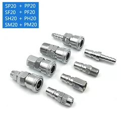 Mangueira de ar pneumática Quick Release Fittings, acoplamento de alta pressão, tipo C, PP20, SP20, PF20, SF20, PH20, SH20, PM20, SM20