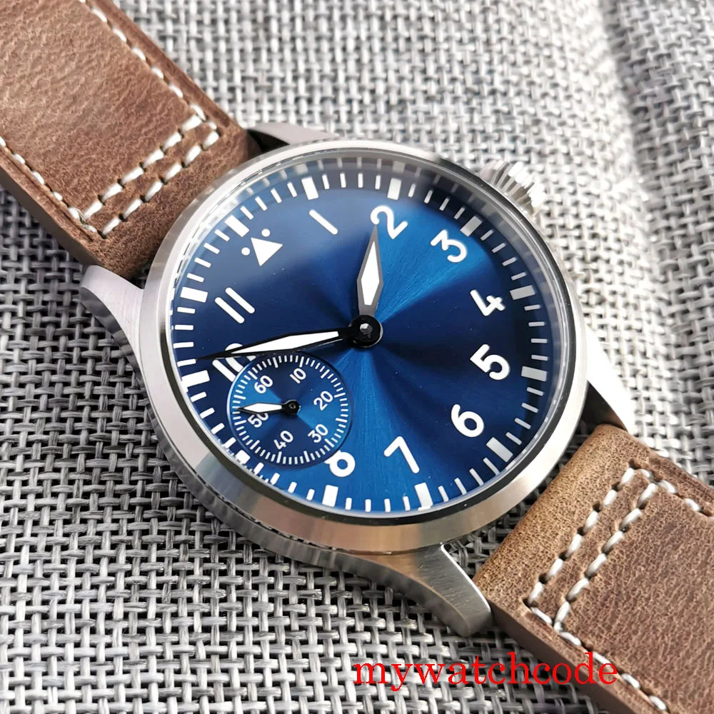 Imagem -03 - Relógio Mecânico Revestido em Bronze Sapphire Glass Luminous Marks Leather Strap Hand Winding Asian 6497 42 mm