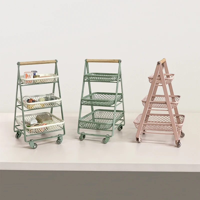 1/6 Doll House Model Furniture Accessories Metal Storage Rack Trolley Bjd Blyth Soldier Lol Miniatures Kitchen Decor Sence Props
