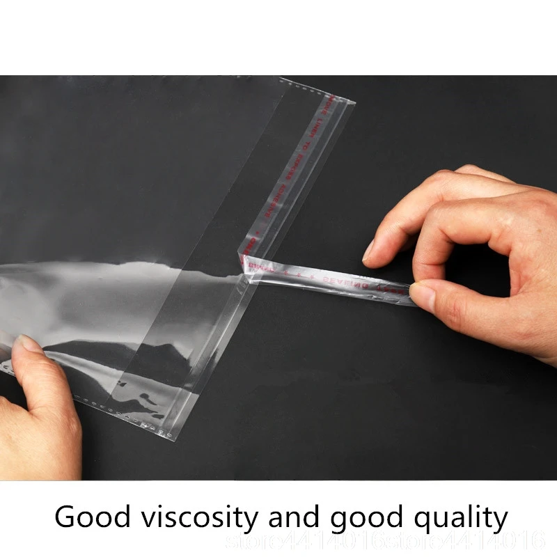 Multi-size transparent self-adhesive sealed plastic packaging bag, resealable cellophane OPP fresh-keeping bag, gift bag