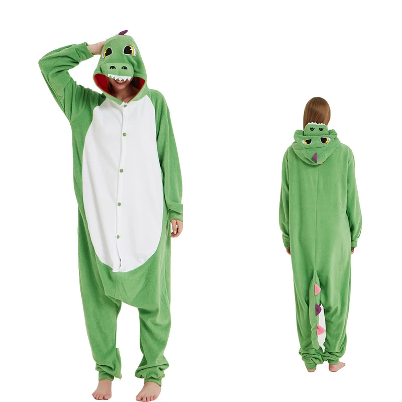 Dragon Kigurumi Men Pajamas Fleece Dinosaur Pijamas Anime Sleepwear Onesie For Adults Cosplay Costume Women Birthday Halloween