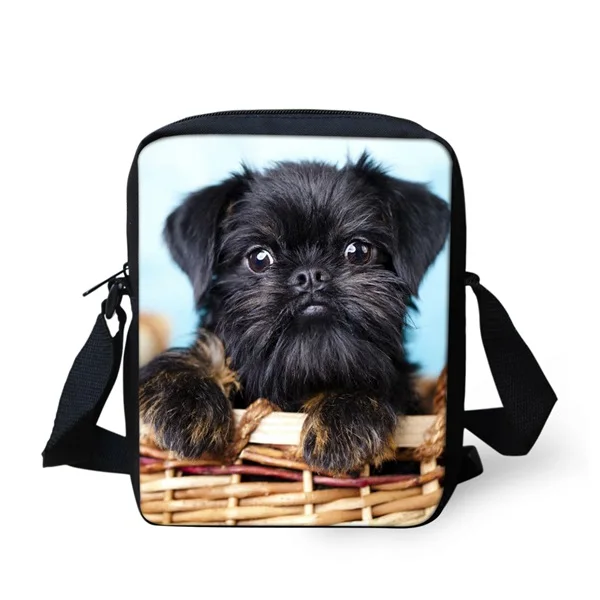 

Funny Pattern Preschool Kids Satchels Cute 3D Brussels Griffon Dog/Puppy Print Mini School Bags Child Messenger Bags