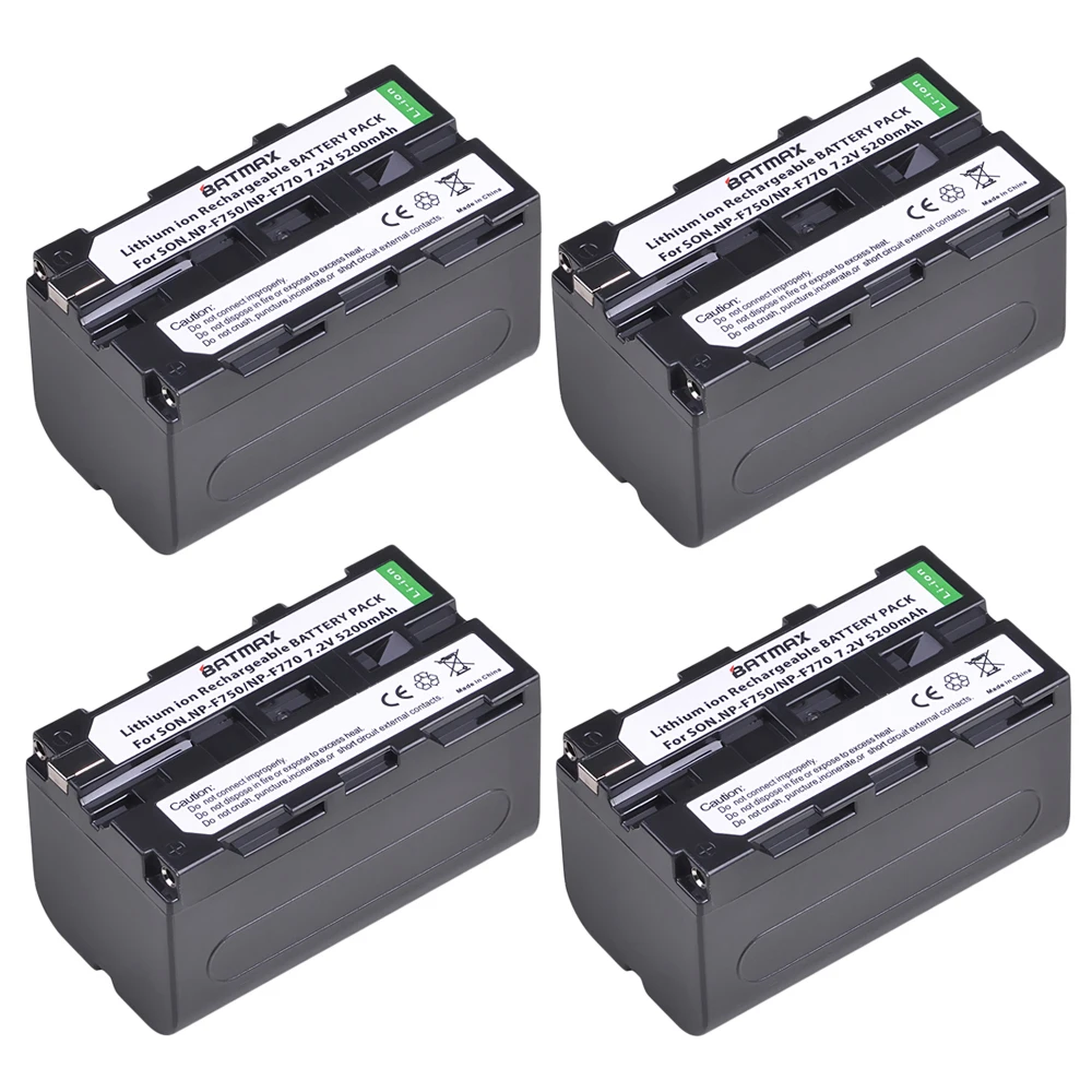 5200mAH NP-F750 NP-F770 Camera li-ion Battery + LCD USB Dual Charger for Sony NP F970 F960 F550 F570 QM91D CCD-RV100 TRU47E