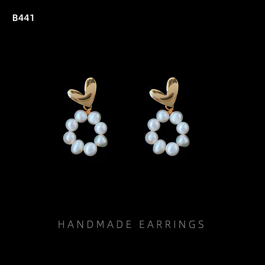 Original Design Natural Freshwater Pearl 14K Gold Filled Fashion Lucky Flower Lady Stud Earrings Wedding Jewellery Gift