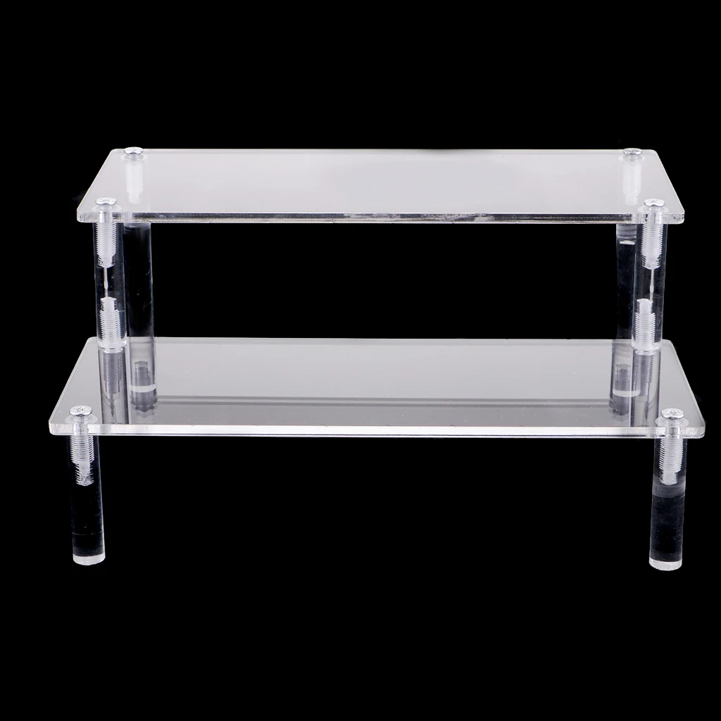 2-Tier Acrylic Storage Rack/Kids Bookshelf/Cosmetic Organizer/Clear Thick Bathroom Storage Shelves Display Organizer