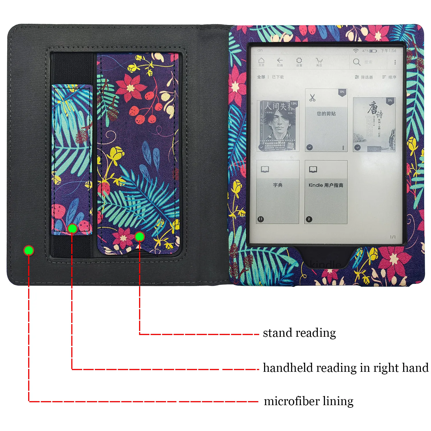 Kindle 8 Case for Kindle (8th Generation, 2016) with Smarter Sleep&Wake/Magnatic Closure/Stand/Hand Strap for Model No SY69JL