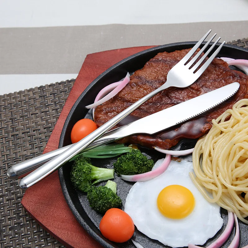 6pcs Restaurant Hollow Tableware Knives Dinner Forks Table Spoon Teaspoon Handle Dinnerware Luxury Cutlery Dinner Set Western