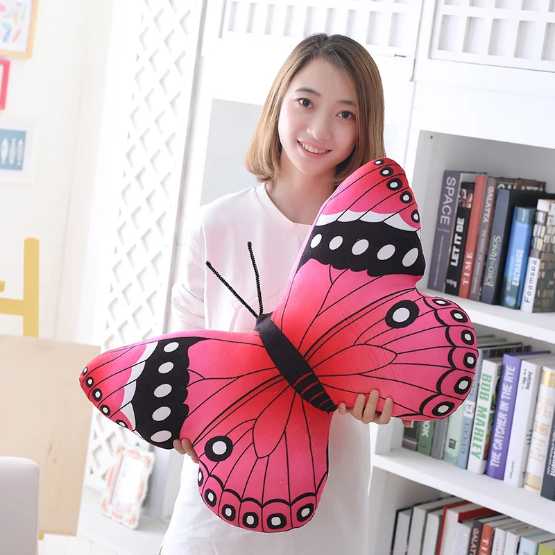 Simulation Soft Butterfly Plush Pillow Toy Stuffed Animals Butterfly Plush Kids Toys Cushion Home Decoration Girl Birthday Gifts