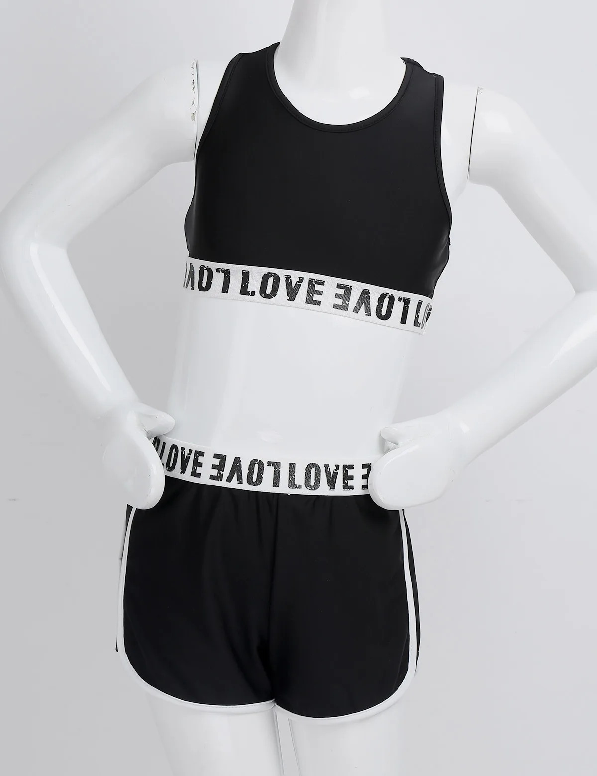 Ragazze dei capretti Vestito Da Ginnastica Lettera Stampata Ginnastica Senza Maniche Racer Indietro Serbatoi Crop Top con Gonne E Pantaloni Set per