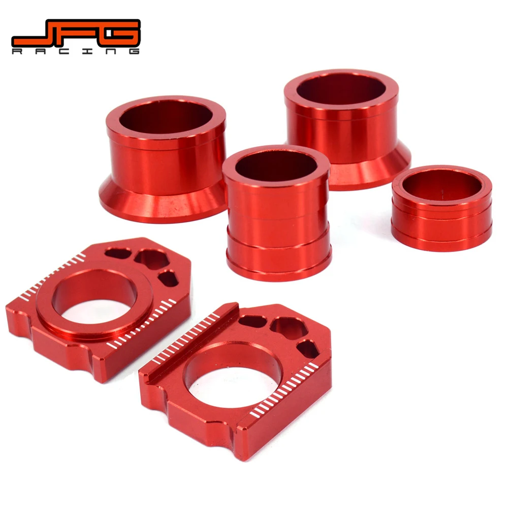 Motorcycle CNC Front Rear Wheel Hub Spacer Chain Adjuster Axle Blocks For HONDA CR125R CR250R CRF250R CRF450R CRF450X CRF450L