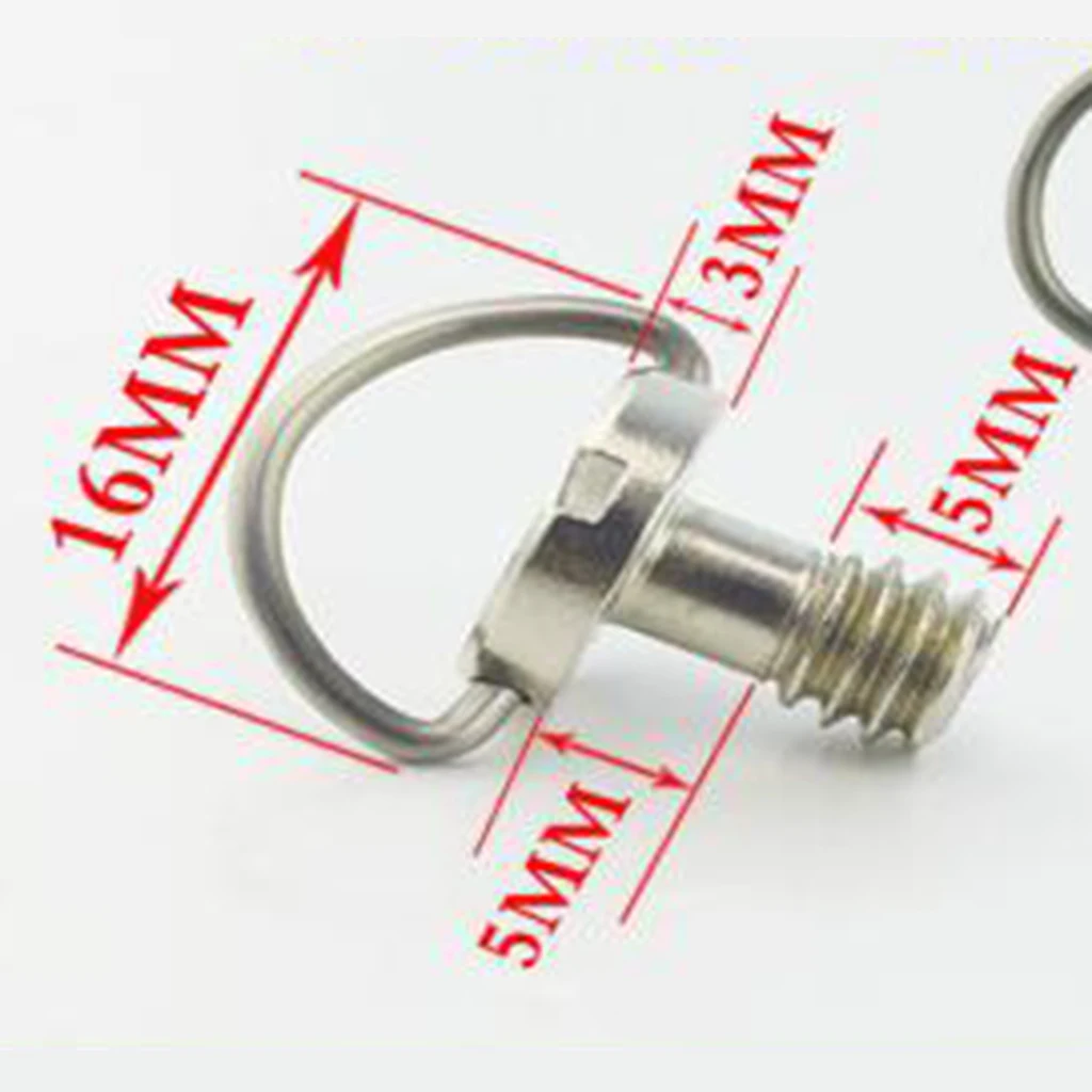 1/4" D-Ring Iron Screw For Camera Tripod Quick Release Plate Photography image 4