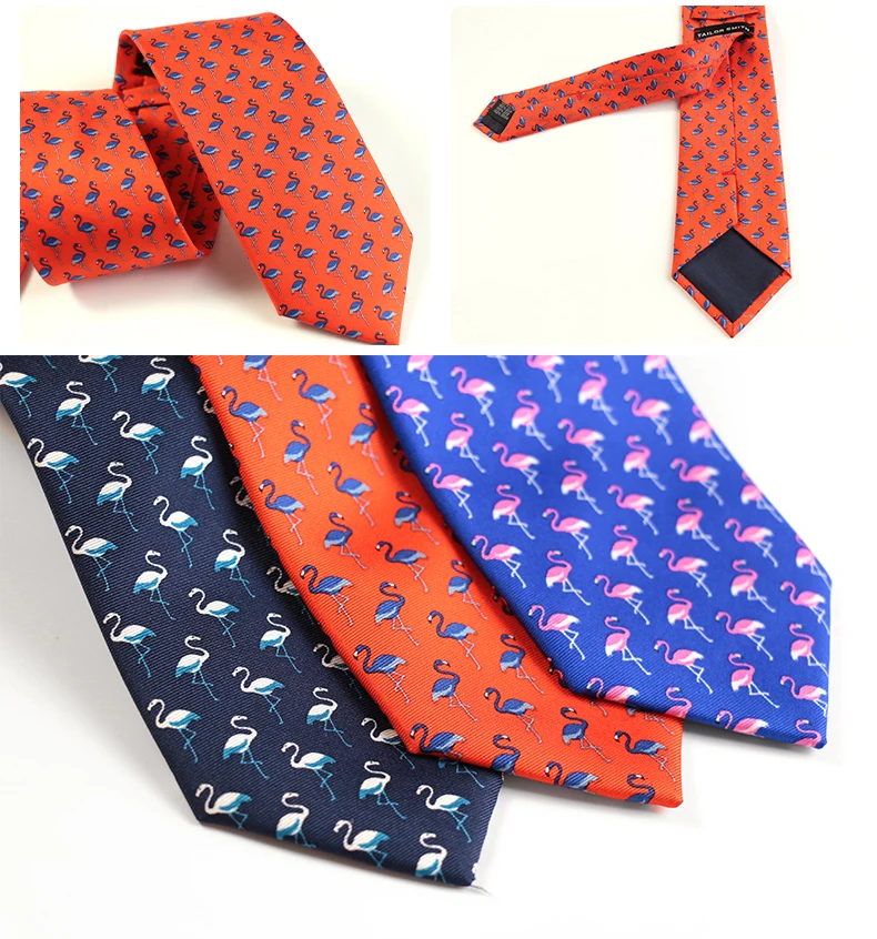 Schneider Smith Neue Mode Gedruckt Tier 100% Silk Krawatten Flamingo Hund Schafe Druck Männer Anzug Freizeit Muster Silk Krawatte Krawatte – Detail 14