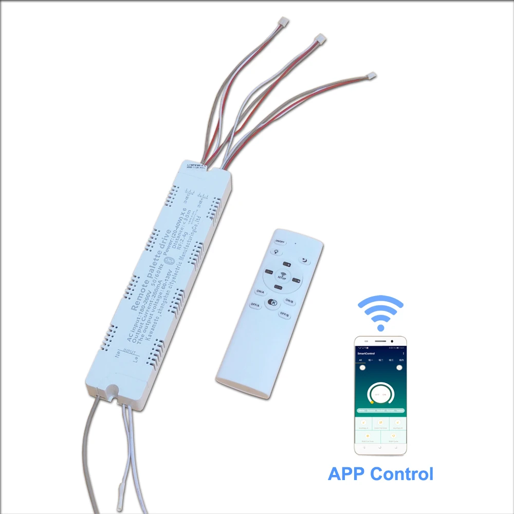 APP control bluetooth Controlador LED inteligente 2,4G control remoto transformador LED regulable remoto paleta conducir lámpara