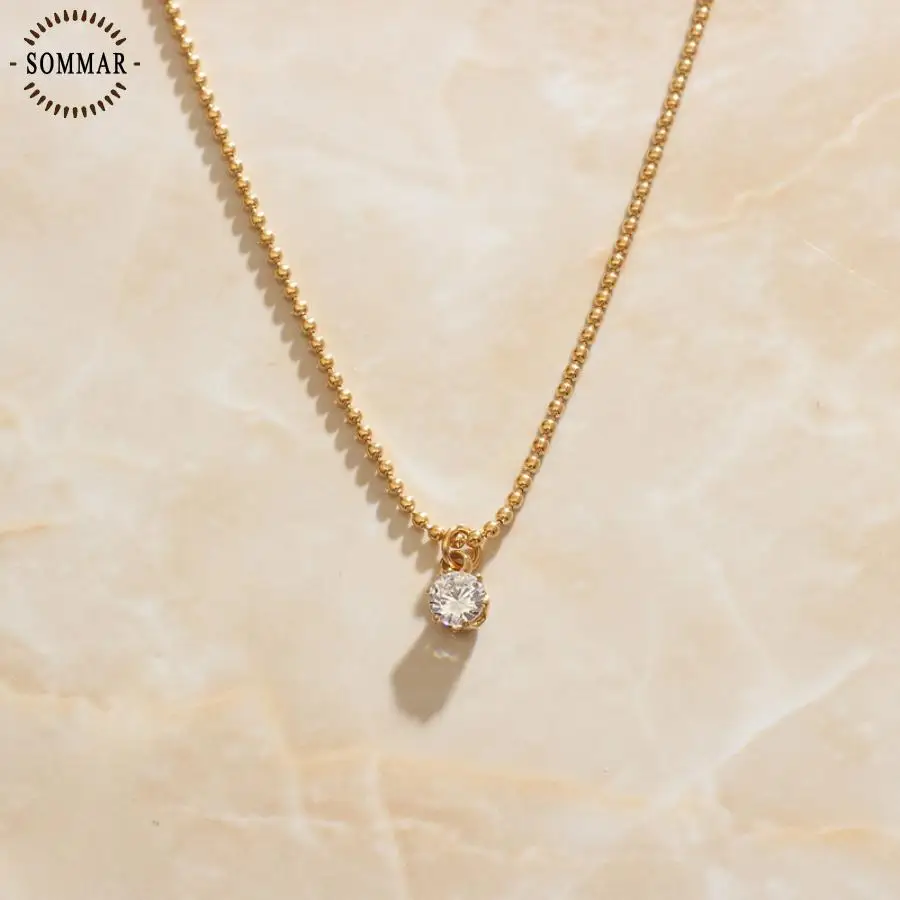 SOMMAR couple gift Gold Plated Girl necklaces & pendants Six-clawed clavicular chain big necklace wedding