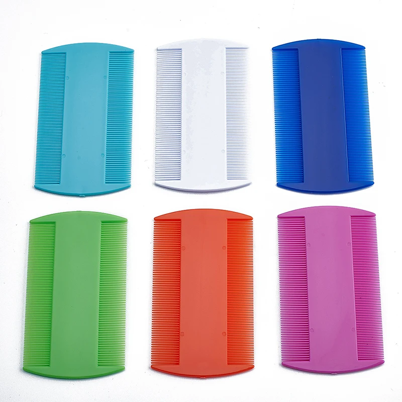 Cabeça de dente dupla face fina de plástico, 4 unidades, piolhos, cabelo, gato, cachorro, limpeza suprimentos